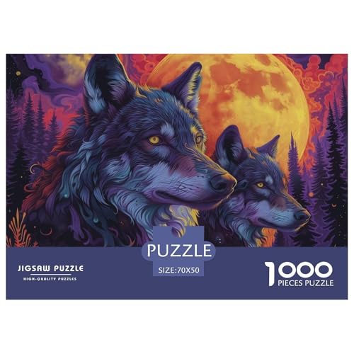 Wolf– Puzzle 1000 Teile, Geschicklichkeitsspiel Für Die Ganze Familie, Buntes Legespiel, Erwachsenenpuzzle Ab 14 Jahren（Wölfein The Moonlight） 70x50cm/1000pcs von TZOVPCDFA