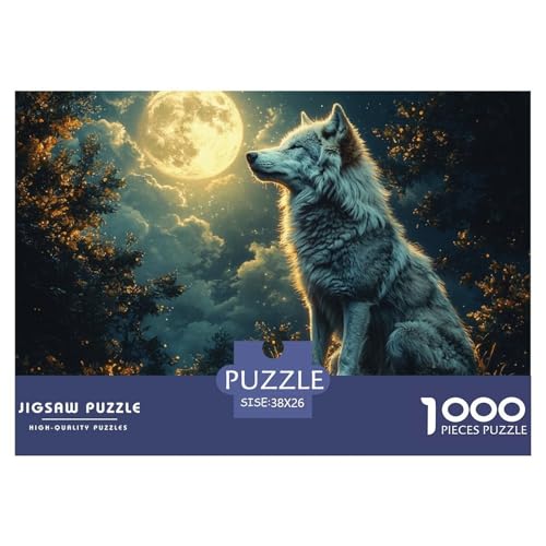Wolf– Under The Moon – Lustiges Puzzle – Puzzle Für Erwachsene – 100% Recycelter Karton – 1000 Teile 38x26cm/1000pcs von TZOVPCDFA