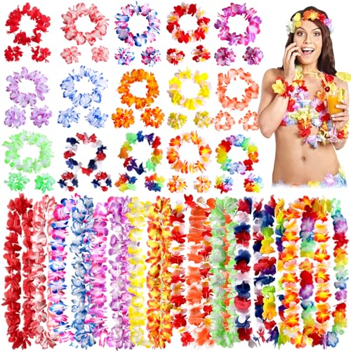 TZPAUG 60 Stück Bunten Hawaiiketten Hawaii Blumenketten mit Halsketten, Elastischen Stirnbänder und Armbänder ür tropische Motto-Partys Dekorationen Strand Party Dekor TZPAUG 60 Stück Bunten Hawaiiketten Hawaii Blumenketten mit Halsketten, Elastischen Stirnbänder und Armbänder ür tropische Motto-Partys Dekorationen Strand Party Dekor von TZPAUG