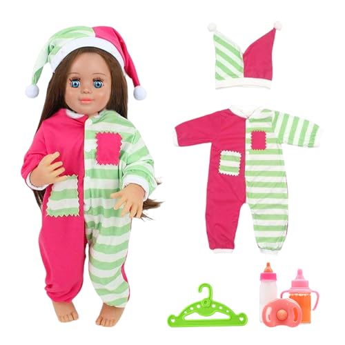 TZQFROCE Baby Puppen Puppenkleidung 35-45 cm Puppen Puppenkleidung mit Enthält Overall Hut Socken und Kleiderbügel Kleidung Outfits für Kinder Mädchen Jungen von TZQFROCE
