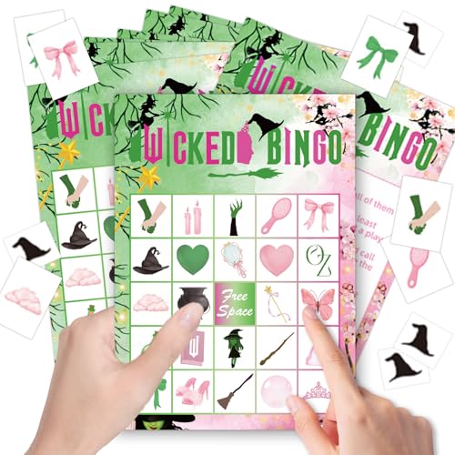 TZQFROCE Bin-go Karten Set Hexe Kartenspiel für 24 Spieler Interaktives Spiel Für Erwachsene, Kinder, Familienspaß, Camping, Weihnachten, Geschenk von TZQFROCE