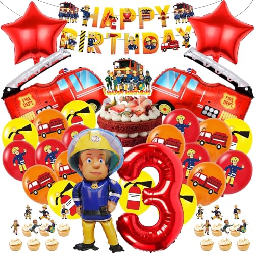 TZQFROCE Feuerwehr Geburtstag Deko 3 Jahre 52 Stück Feuerwehr Deko Kindergeburtstag Feuerwehrmann Luftballons Geburtstagsdeko 3 Jahre Junge Tortendeko Feuerwehr für Feuerwehr Geburtstag Party TZQFROCE Feuerwehr Geburtstag Deko 3 Jahre 52 Stück Feuerwehr Deko Kindergeburtstag Feuerwehrmann Luftballons Geburtstagsdeko 3 Jahre Junge Tortendeko Feuerwehr für Feuerwehr Geburtstag Party von TZQFROCE