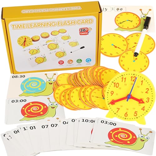 TZQFROCE Lernuhr Kinder Grundschule Uhr Lernen Demonstrationsuhrmodell Lernspiele Kinder ab 5 6 7 8 Jahre Lernspiel Uhr für Geschenke zur Einschulung Lernmittel Junge Mädchen von TZQFROCE