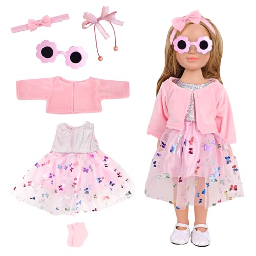 TZQFROCE Puppenkleidungsset Kleidung Outfits für Baby Puppe Kleidung Puppen Zubehör Puppenzubehör mit Hut Langarm Hose Geschenk für Kinder Mädchen Jungen (Rosa-Set) von TZQFROCE