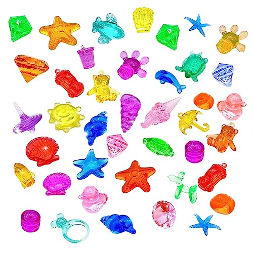 TZQFROCE 25 Stück Tauchspielzeug für Kinder Acryl Edelsteine Unterwasser Tauchjuwel Pool Spielzeug Diamant Edelstein Spielzeug Set für Mädchen Junge Pool Verwenden Pool Party von TZQFROCE
