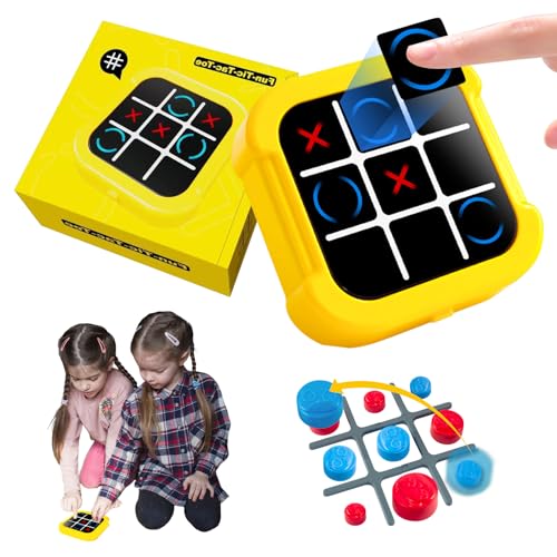Tic Tac Toe Elektronisch 4-in-1 Tic Tac Toe Bolt Spiel Interaktives Tischspiele Lernbrettspiel Spielzeug Mini Tic Tac Toe Brettspiel Spielzeug für Kinder Erwachsene von TZQFROCE