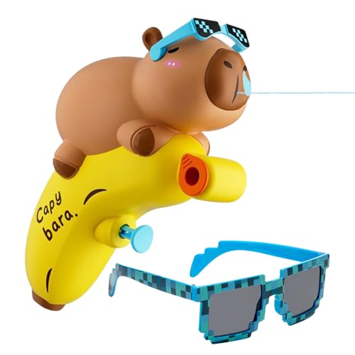 Wasserpistole Kinder Wasserpistolen mit Sonnenbrille Wasserspritzpistole Spielzeug Reichweite 6-8 m für Kinder Capybara Wasserpistole Schwimmbad Spielzeug Water Spray Guns for Outdoor Beach Toy von TZQFROCE