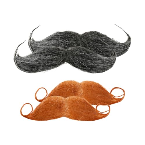 Tabanzhe Künstliche Bärte, selbstklebend, realistische Schnurrbärte, Kostümzubehör, für Halloween, Maskerade, Weihnachten, Party, Maskerade, Dekorationen, 4 Stück Tabanzhe Künstliche Bärte, selbstklebend, realistische Schnurrbärte, Kostümzubehör, für Halloween, Maskerade, Weihnachten, Party, Maskerade, Dekorationen, 4 Stück von Tabanzhe
