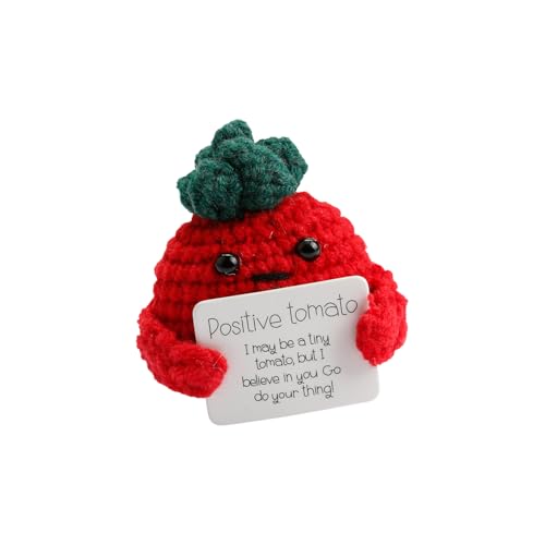 Tabanzhe Positive Puppe, lustige Tomatengeschenke, gestrickte Tomatenpuppe mit Motivationskarte, Glück, Taschenumarmungspuppe, emotionale Unterstützung, Abschlussgeschenke für sie, ihn, Freunde, Tabanzhe Positive Puppe, lustige Tomatengeschenke, gestrickte Tomatenpuppe mit Motivationskarte, Glück, Taschenumarmungspuppe, emotionale Unterstützung, Abschlussgeschenke für sie, ihn, Freunde, von Tabanzhe