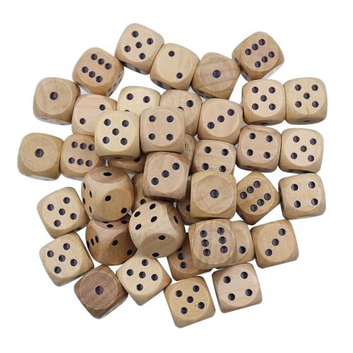 TaboSI 40 Stück 16mm Würfel Holz 6-Seitig Spielwürfel Würfelspiel Würfel Holz Standard Spielwürfel für Brettspiele Tischkartenspiele Partyspiel TaboSI 40 Stück 16mm Würfel Holz 6-Seitig Spielwürfel Würfelspiel Würfel Holz Standard Spielwürfel für Brettspiele Tischkartenspiele Partyspiel von TaboSI
