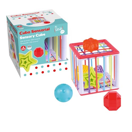 TACHAN Sensorischer Würfel für Kinder, Sortierspiel, 6 Formen mit verschiedenen Texturen und Farben (CPA Toy Group 782T00834) von Tachan