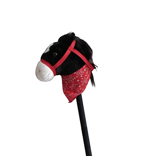 Tachan - Pferdekopf mit Stock - mit Geräuschen, um es realistischer zu Machen - Spielzeugpferd für Jungen und Mädchen - Schwarz - Dimesionen 80 cm hoch (CPA Toy Group 727T00727) von Tachan