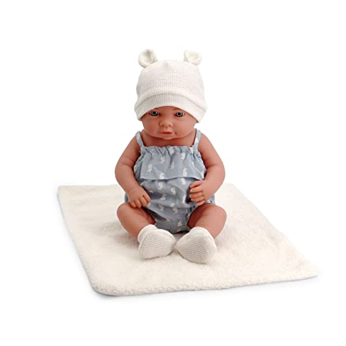 Tachan - Babypuppe 40 cm, mit Ranita Bedruckt mit blauem Stoff, Mütze und Socken, mit Lammdecke, realistische Physik von Babys (CPA Toy Group Trading S.L. 788T00630) von Tachan