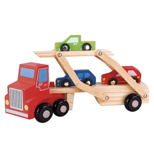 Tachan CPA Toy Group 795T00843 Transporter aus Holz, inklusive 3 bunten Autos von Tachan