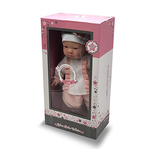 Tachan - Puppe mit weichem Körper 40 cm, Kleid mit rosa Babykleidung und 12 verschiedenen Geräuschen (781T00433) von Tachan