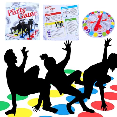 Tacino Spiel Twisting Spielmatte Pad,Twister Spiel,Twister Spiel für Kinder Ab 6,Partyspiele, Lernspiele, Teamspiele, Interaktive Familienspiele, Lustige Spiele für Drinnen und Draußen von Tacino