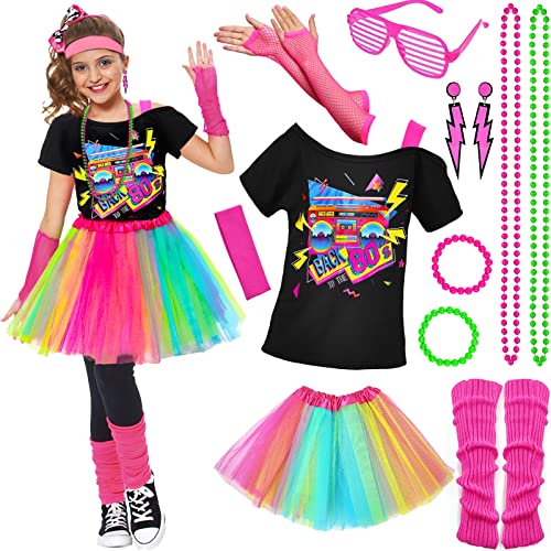 80er Jahre Outfit für Kinder Mädchen 80er Jahre Accessoires T-Shirt, Tutu, Stirnband, Neon Ohrringe, Halskette, Armband, Beinlinge, Netzhandschuhe, Brille für Mädchen 10 11 12 13 14 15 16 17 18 Jahren 80er Jahre Outfit für Kinder Mädchen 80er Jahre Accessoires T-Shirt, Tutu, Stirnband, Neon Ohrringe, Halskette, Armband, Beinlinge, Netzhandschuhe, Brille für Mädchen 10 11 12 13 14 15 16 17 18 Jahren von Tacobear