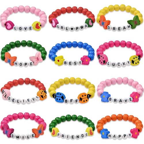 Tacobear 12 Stück Holz Armbänder für Mädchen Freundschaftsarmband Kinder Bunte Perlen Armband Blumen Schmetterling Herz Armband Schmuck Kinder Mädchen für Party Mitgebsel Kindergeburtstag Geschenke Tacobear 12 Stück Holz Armbänder für Mädchen Freundschaftsarmband Kinder Bunte Perlen Armband Blumen Schmetterling Herz Armband Schmuck Kinder Mädchen für Party Mitgebsel Kindergeburtstag Geschenke von Tacobear
