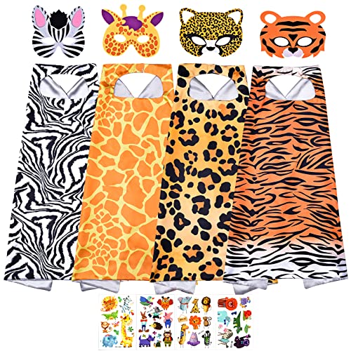 Tacobear 4 Set Tier Umhang Kinder Halloween Kostüm Kinder Dschungel Kostüme mit Tiermasken Tieraufkleber Cosplay Karneval Kostüm für Kinder Jungen Mädchen 3 4 5 6 7 8 Jahre Safari Party Geschenke Tacobear 4 Set Tier Umhang Kinder Halloween Kostüm Kinder Dschungel Kostüme mit Tiermasken Tieraufkleber Cosplay Karneval Kostüm für Kinder Jungen Mädchen 3 4 5 6 7 8 Jahre Safari Party Geschenke von Tacobear