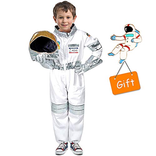 Tacobear Astronaut Kostüm Kinder mit Astronaut Helm Astronaut Handschuhe Space Kostüm Rollenspiel für Kinder Halloween Cosplay Karneval von Tacobear