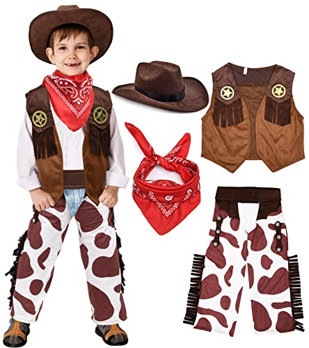 Tacobear Cowboy Kostüm Kinder Western Cowboy Zubehör Kinder mit Cowboy Weste Cowboy Hut Halstuch Cowboy Spielzeug für Karneval Cosplay Halloween für Kinder 3 4 5 6 7 8 9 10 11 12Jahre Tacobear Cowboy Kostüm Kinder Western Cowboy Zubehör Kinder mit Cowboy Weste Cowboy Hut Halstuch Cowboy Spielzeug für Karneval Cosplay Halloween für Kinder 3 4 5 6 7 8 9 10 11 12Jahre von Tacobear