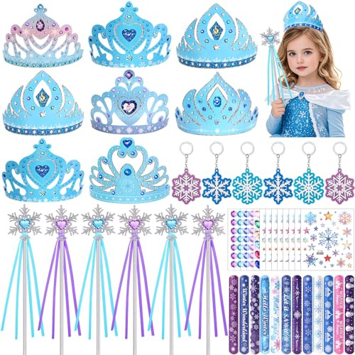 Tacobear Frozen Mitgebsel Kindergeburtstag Gastgeschenke Elsa Eiskönigin Krone Zauberstab Armbänder Schneeflocken Sticker Tattoo Kinder Prinzessin Give Aways Mitbringsel Pinata Geburtstag Mädchen von Tacobear