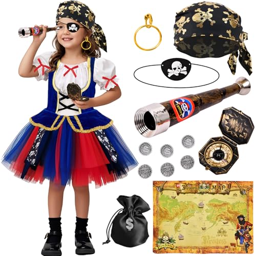 Tacobear Piratenkostüm Kinder Faschingskostüme Mädchen Tüll Kleid Piraten Kopftuch Augenklappe Fernrohr Cosplay Geburtstag Pirat Fasching Kostüm Piraten Piratin Kinderkostüm Karneval (100, 3-4 Jahre) Tacobear Piratenkostüm Kinder Faschingskostüme Mädchen Tüll Kleid Piraten Kopftuch Augenklappe Fernrohr Cosplay Geburtstag Pirat Fasching Kostüm Piraten Piratin Kinderkostüm Karneval (100, 3-4 Jahre) von Tacobear