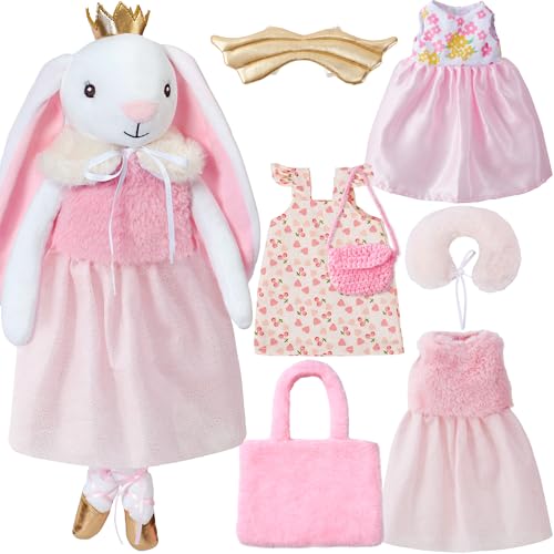 Tacobear Stofftier Hase Plüschhase Stoffpuppe Mädchen Geschenk 3 4 5 6 7 Jahre Hase Plüschtier mit 3 Outfits Flügel Tasche Osterhase Kuscheltier Stofftier Hase Spielzeug für Kinder Mädchen Tacobear Stofftier Hase Plüschhase Stoffpuppe Mädchen Geschenk 3 4 5 6 7 Jahre Hase Plüschtier mit 3 Outfits Flügel Tasche Osterhase Kuscheltier Stofftier Hase Spielzeug für Kinder Mädchen von Tacobear