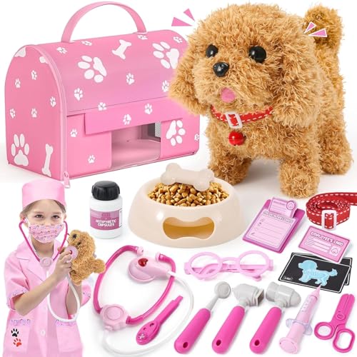 Tacobear Tierarzt Spielzeug Kinder mit Elektrisch Plüsch Hund Spielzeug Läuft und Bellt Schwanzwedelt & Arztkostüm & Tierarztkoffer Spielset Doktorkoffer Spielzeug Geschenk für Mädchen 3 4 5 6 7 Jahre Tacobear Tierarzt Spielzeug Kinder mit Elektrisch Plüsch Hund Spielzeug Läuft und Bellt Schwanzwedelt & Arztkostüm & Tierarztkoffer Spielset Doktorkoffer Spielzeug Geschenk für Mädchen 3 4 5 6 7 Jahre von Tacobear