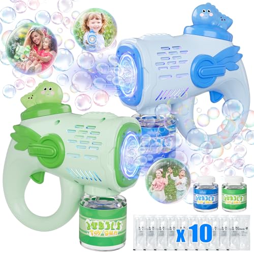 Seifenblasenmaschine, Automatische Blasenspielzeug Gun für Kinder ab 2 3 4 5 Jahre, 2er Pack Dinosaurier Seifenblasenpistole mit Seifenblasenflüssigkeit Outdoor, 15000+ Blasen, Geschenk, Hochzeit Seifenblasenmaschine, Automatische Blasenspielzeug Gun für Kinder ab 2 3 4 5 Jahre, 2er Pack Dinosaurier Seifenblasenpistole mit Seifenblasenflüssigkeit Outdoor, 15000+ Blasen, Geschenk, Hochzeit von Tacopet