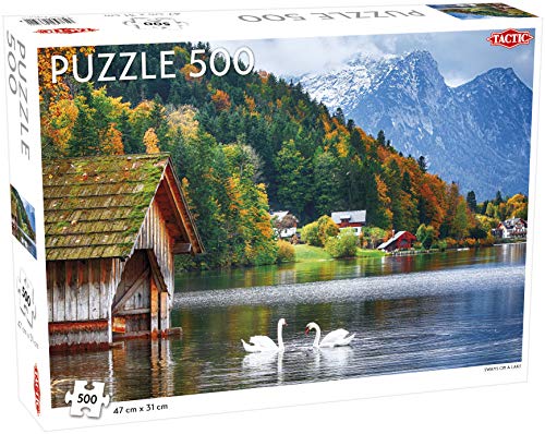 Puzzel Landscape: Swans on a Lake - 500 stukjes von Tactic