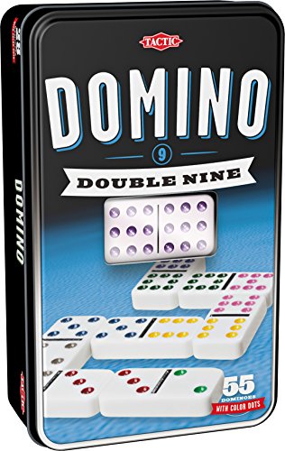 Tactic 53914 Double 9 Domino Game Set, Zwart von Tactic