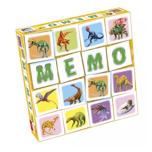 Tactic 55802 Match MEMO Board Family Easy to Play Childrens Well Made Pairs Dinosaur Fun , Memory Game for Kids Ages 3+, Multi von Tactic