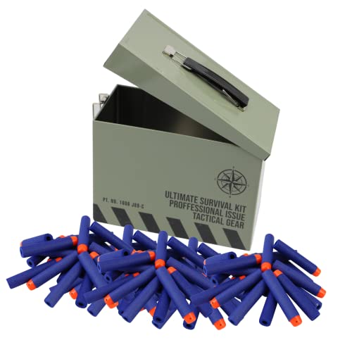 Tactipro Nachfüll-Dartpfeile für Nerf Pistolen. Inkl. taktischer Spielzeugbox. Aufbewahrung für Bullets & Zubehör. Army Toys oder Coole Lunchbox für Kinder. 100 Darts. Tactipro Nachfüll-Dartpfeile für Nerf Pistolen. Inkl. taktischer Spielzeugbox. Aufbewahrung für Bullets & Zubehör. Army Toys oder Coole Lunchbox für Kinder. 100 Darts. von Tactipro