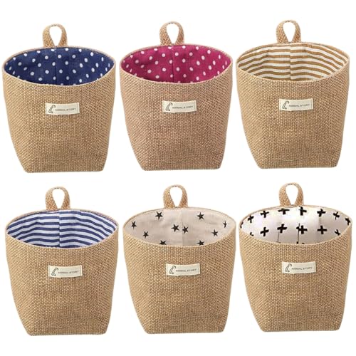 Hanging Storage Basket 6PCS 4 x 5 Wand Hanging Korb große Kapazitätskörbe zum Organisieren Faltbarer Baumwollwäsche Aufbewahrung dekorative Körbe für Desktop -Badezimmer, Heimatkoration Hanging Storage Basket 6PCS 4 x 5 Wand Hanging Korb große Kapazitätskörbe zum Organisieren Faltbarer Baumwollwäsche Aufbewahrung dekorative Körbe für Desktop -Badezimmer, Heimatkoration von Tadoiooy