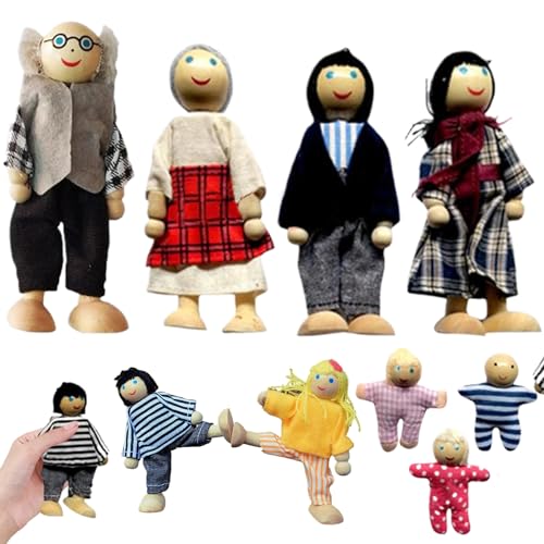 Tadoiooy Dollhouse People 9 Family Figuren Holzpuppen poable niedliche Puppenhaus -Persönlichkeiten Set Set Spielen Spielpuppe für Mädchen Jungen Kinder Puppenhaus Accessoires Spielzeug, Wo Tadoiooy Dollhouse People 9 Family Figuren Holzpuppen poable niedliche Puppenhaus -Persönlichkeiten Set Set Spielen Spielpuppe für Mädchen Jungen Kinder Puppenhaus Accessoires Spielzeug, Wo von Tadoiooy
