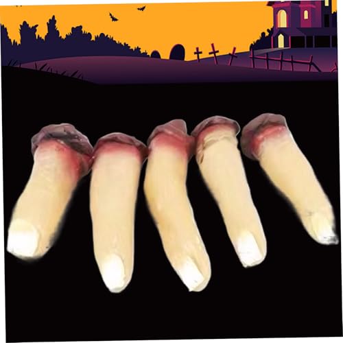 Tadoiooy Fake Finger, 5pcs gebrochene gefälschte Körperteile, Horror beängstigende blutige Leiche, Halloween -Requisiten für Haunted Room Vampire Zombie Party, Style 2 Tadoiooy Fake Finger, 5pcs gebrochene gefälschte Körperteile, Horror beängstigende blutige Leiche, Halloween -Requisiten für Haunted Room Vampire Zombie Party, Style 2 von Tadoiooy