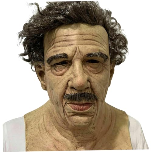Tadoiooy Halloween Old Man Mask Horror Realistische Gesichtsmaske atmungsaktive weiche Latexmaske für Halloween Cosplay Kostüm, Maskerade, Streiche, Stil 1 Tadoiooy Halloween Old Man Mask Horror Realistische Gesichtsmaske atmungsaktive weiche Latexmaske für Halloween Cosplay Kostüm, Maskerade, Streiche, Stil 1 von Tadoiooy