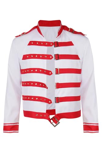 Taeyue Freddie Cosplay Jacke 80er Jahre Rock Star Mantel Herren Steampunk Band Lederjacke Kostüm für Halloween Erwachsener, XL Taeyue Freddie Cosplay Jacke 80er Jahre Rock Star Mantel Herren Steampunk Band Lederjacke Kostüm für Halloween Erwachsener, XL von Taeyue