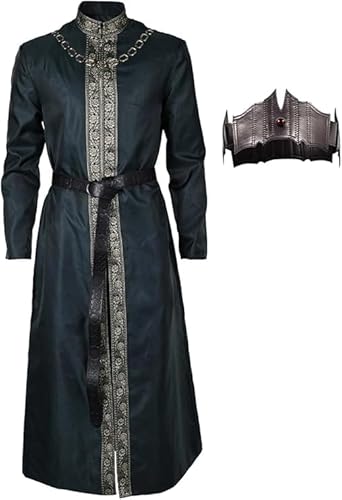 Taeyue Herren Aegon Targaryen Cosplay Kostüm Drache Ritter Aegon Mantel Krone Outfits Set für Halloween Karneval Party, XL Taeyue Herren Aegon Targaryen Cosplay Kostüm Drache Ritter Aegon Mantel Krone Outfits Set für Halloween Karneval Party, XL von Taeyue