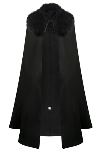 Taeyue Medieval Cape Cosplay Kostüm Wikinger Umhang Herren Pelzkragen Mäntel Halloween Karneval Party Outfit, L Taeyue Medieval Cape Cosplay Kostüm Wikinger Umhang Herren Pelzkragen Mäntel Halloween Karneval Party Outfit, L von Taeyue