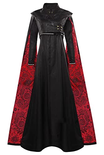 Taeyue Rhaenyra Targaryen Cosplay Kleid Kostüm Mittelalter Kleid Outfits Frauen Halloween Karneval Langer Rock Umhang Anzüge, M von Taeyue