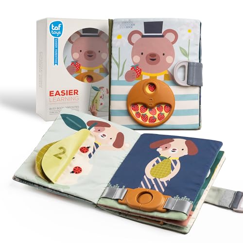 Taf Toys Fantasy Busy Book Baby Activity Book Soft Cloth Touch & Feel Book for Toddlers Montessori Busy Board Early Learning Developmental Toy Sensory Play Suitable for Boys & Girls 18 months + Taf Toys Fantasy Busy Book Baby Activity Book Soft Cloth Touch & Feel Book for Toddlers Montessori Busy Board Early Learning Developmental Toy Sensory Play Suitable for Boys & Girls 18 months + von Taf Toys