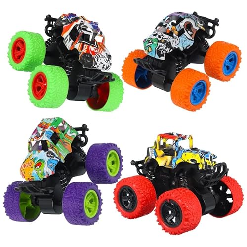 Tagaremuser 4 Stück Monster Truck, Monstertruck Kinder, Monster Truck Spielzeug Reibungsbetriebene LKW Zurückziehen,360° Rotation Inertia Vehicle,Geschenk für Kinder Jungen ab 3 Jahren(Stil 1) Tagaremuser 4 Stück Monster Truck, Monstertruck Kinder, Monster Truck Spielzeug Reibungsbetriebene LKW Zurückziehen,360° Rotation Inertia Vehicle,Geschenk für Kinder Jungen ab 3 Jahren(Stil 1) von Tagaremuser