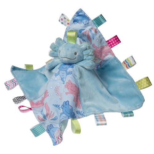Taggies Mary Meyer 41625M Baby Stofftier Lovey Sicherheitsdecke mit sensorischen Etiketten, 33 cm, Fizzy Aqua, Axolotl von Taggies