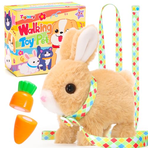 Tagitary Plüschtier Hase mit Geräuschen, wackelnden Ohren, hüpfendem, zuckendem Mund und Nase, interaktives Kaninchen für Kinder mit Leine, Ostergeburtstagsgeschenk für Kleinkinder Tagitary Plüschtier Hase mit Geräuschen, wackelnden Ohren, hüpfendem, zuckendem Mund und Nase, interaktives Kaninchen für Kinder mit Leine, Ostergeburtstagsgeschenk für Kleinkinder von Tagitary