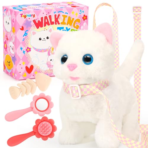 Tagitary Plüschtiere, elektronische Spielzeugkatze, die läuft und miaut, mit dem Schwanz wedelnde, interaktive Kätzchenspielzeugkatze für Kinder mit Leine, Ostergeburtstagsgeschenk für Kinder Tagitary Plüschtiere, elektronische Spielzeugkatze, die läuft und miaut, mit dem Schwanz wedelnde, interaktive Kätzchenspielzeugkatze für Kinder mit Leine, Ostergeburtstagsgeschenk für Kinder von Tagitary