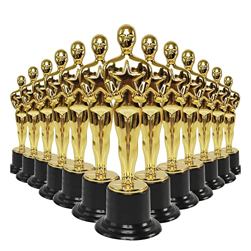 Tagtight 24 Stück Plastik Goldener Award Trophies Statuette, Oscar Figuren Gewinnerpreis für Partyfeiern, Preisverleihungen und Dankeschön-Geschenke, Schulpreise, Spielpreise von Tagtight