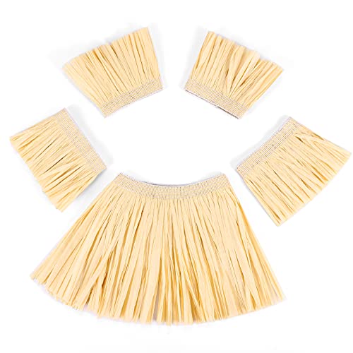 Tagtight Hawaii Mottoparty Kostüme Set, Hawaiirock aus Stroh, Hawaii Kostüm mit Manschetten und Knöcheln, Vogelscheuchen-Stroh-Set für Sommerfest, Strandparty, Karneval, Mottoparty von Tagtight