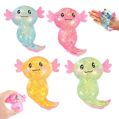 Axolotl Squeeze Toys, 4 Stück Axolotl Weicher Stressspielzeug, Glitzer Axolotle Squeeze Toys, Entspannte Axolotl Spielzeug, Stresszuckerball Axolotl Stretchy Toys, Anti Stress Spielzeug für Erwachsene Axolotl Squeeze Toys, 4 Stück Axolotl Weicher Stressspielzeug, Glitzer Axolotle Squeeze Toys, Entspannte Axolotl Spielzeug, Stresszuckerball Axolotl Stretchy Toys, Anti Stress Spielzeug für Erwachsene von TaiXinYuly